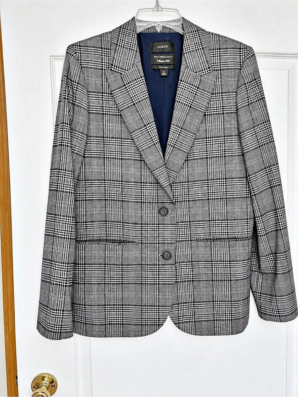 J.Crew Somerset Blazer in Italian Stretch Wool by Tollegno 1900 Plaid Wool